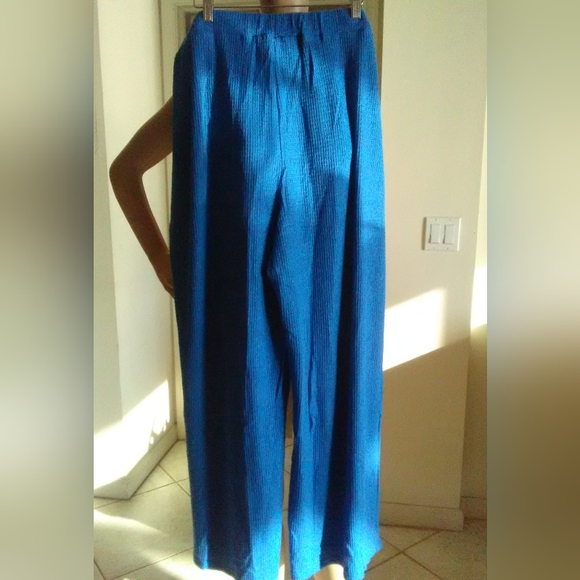 BNWOT LADIES LOUNGE PANTS BY RETREAT BLUE W/ PKTS WIDE LOOSE LEG SZ. 3X - Picture 7 of 9
